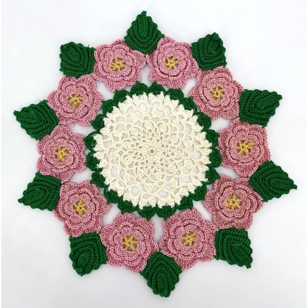 Vintage Handmade Crochet Doily 9.5